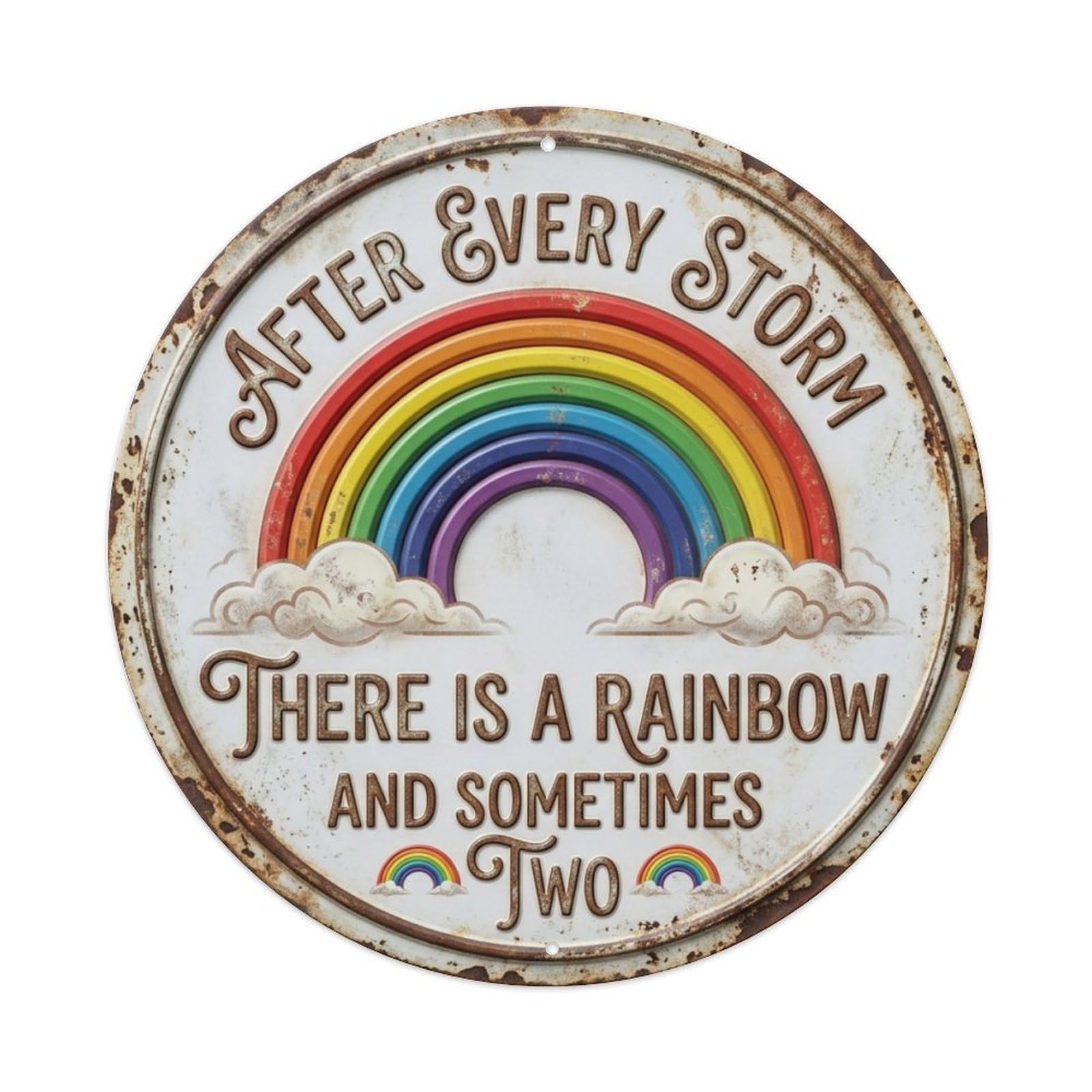 Rainbow Promise Bedroom Vintage Metal Tin Sign Plaque Wall Decor for Cafe, Club Bar, Office, Garden Metal Poster 8x8Inch