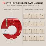 Mini Sewing Machine, Portable Electric with 16 Built-in Stitches for Beginners, Metal Presser Foot, Quick Repair Tool for Home, DIY & Clothes