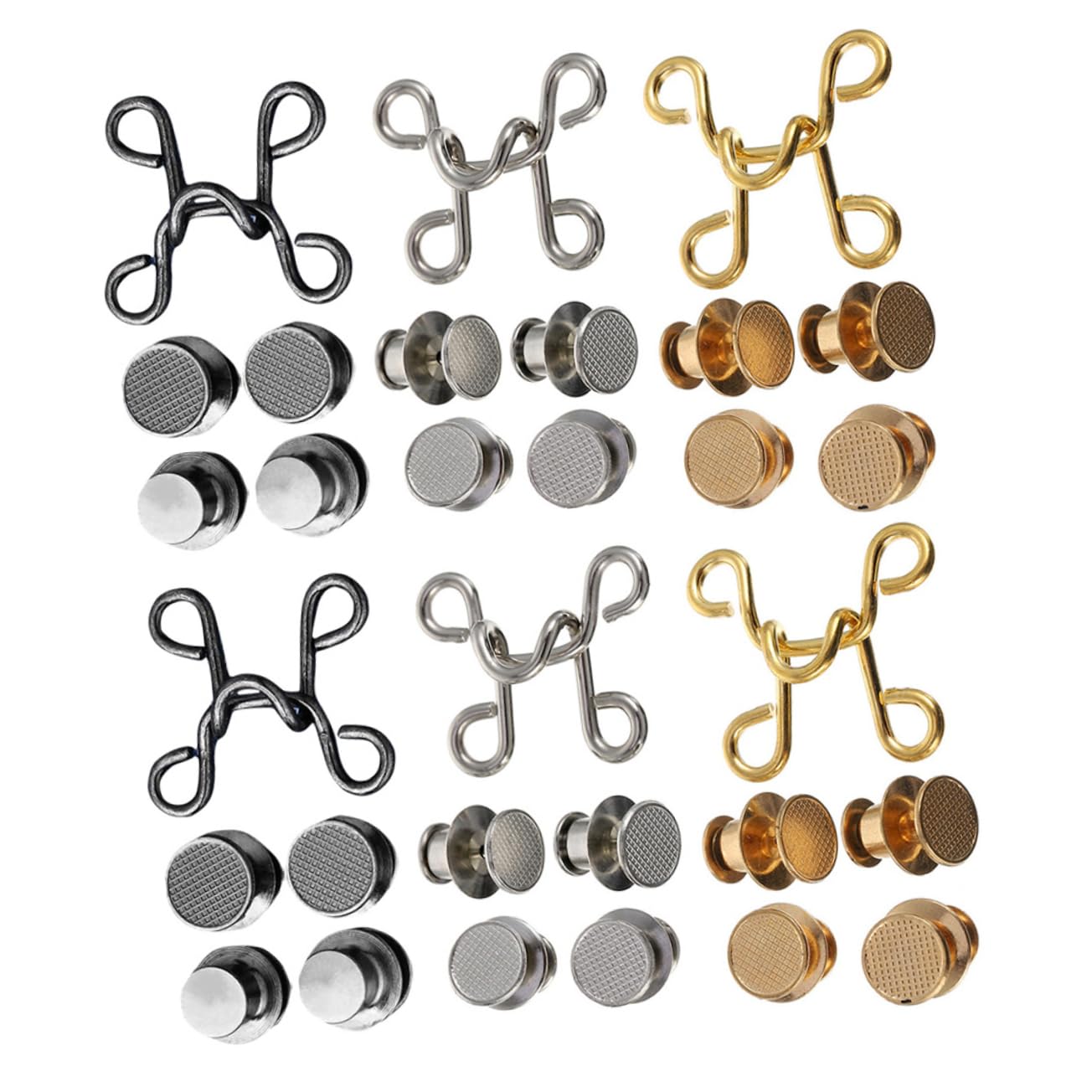Tofficu 36 Juegos Hebilla De Disciplina De Cintura. Correas De Cincha Botón Ajustable Para Jeans Hebilla De Cintura Sin Coser Liberar Pernos De Palanca Pantalón Tensor De Cintura Metal