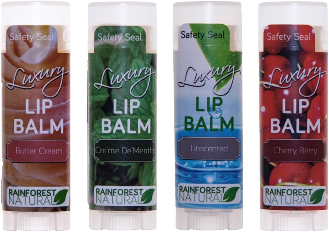 Luxury Lip Balm, Best Sellers Favorites, 4 Count