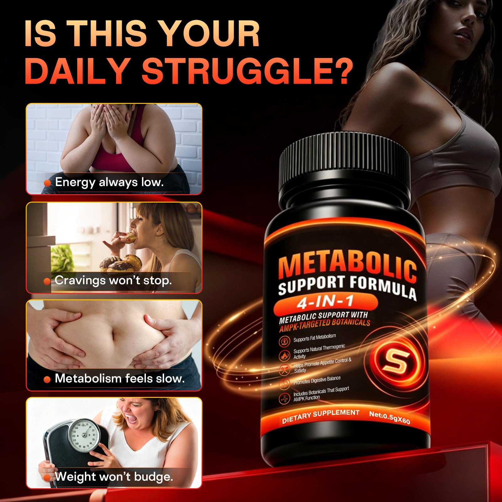 4-in-1 Thermogenic Fat Burner with Weight Loss, 60 Capsules — Amazon image 7