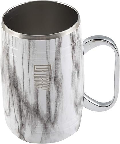 Miniatura 6 de Cambridge ERI028NZ2BPTR Robert Irvine - Juego de 2 tazas de cerveza con aislamiento de mármol, 20 onzas