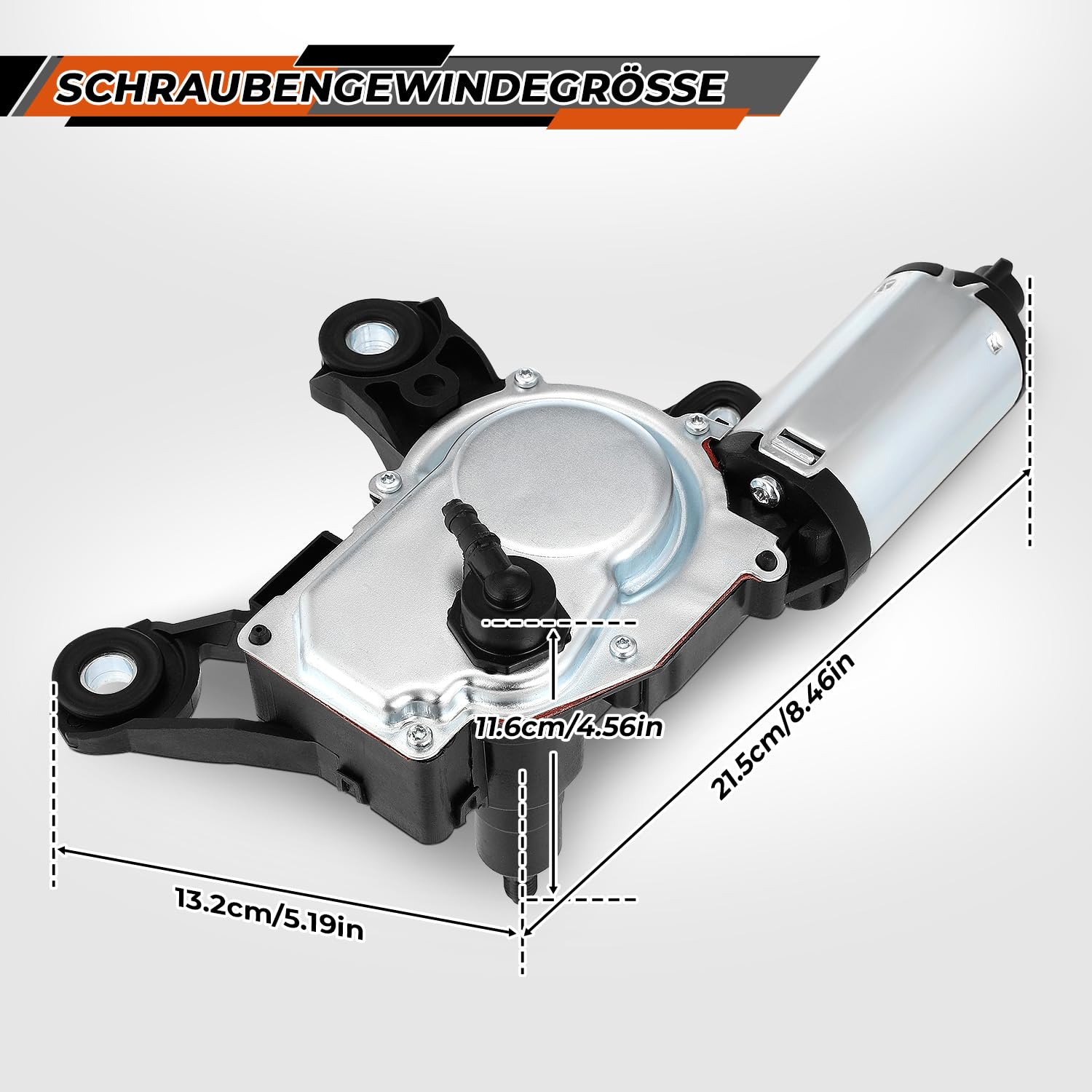 Wischermotor Hinten Scheibenwischermotor Kompatibel mit Audi A3 8P A4 A6 Q5 Q7 Heckscheibenwischermotor 8E9955711A 8E9955711E