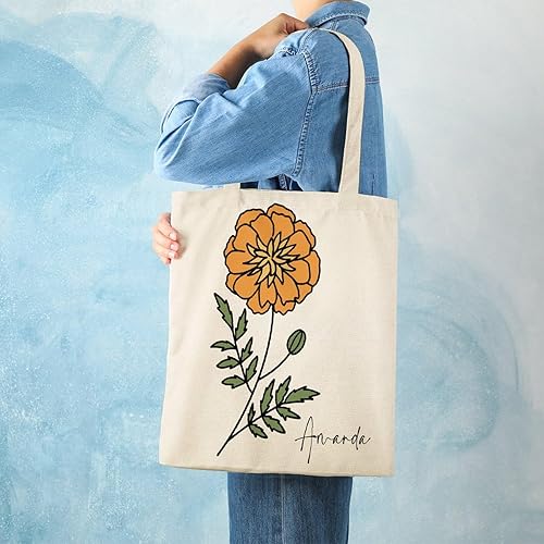 Miniatura 6 de Bolso de mano personalizado de la flor del nacimiento del mes del nacimiento