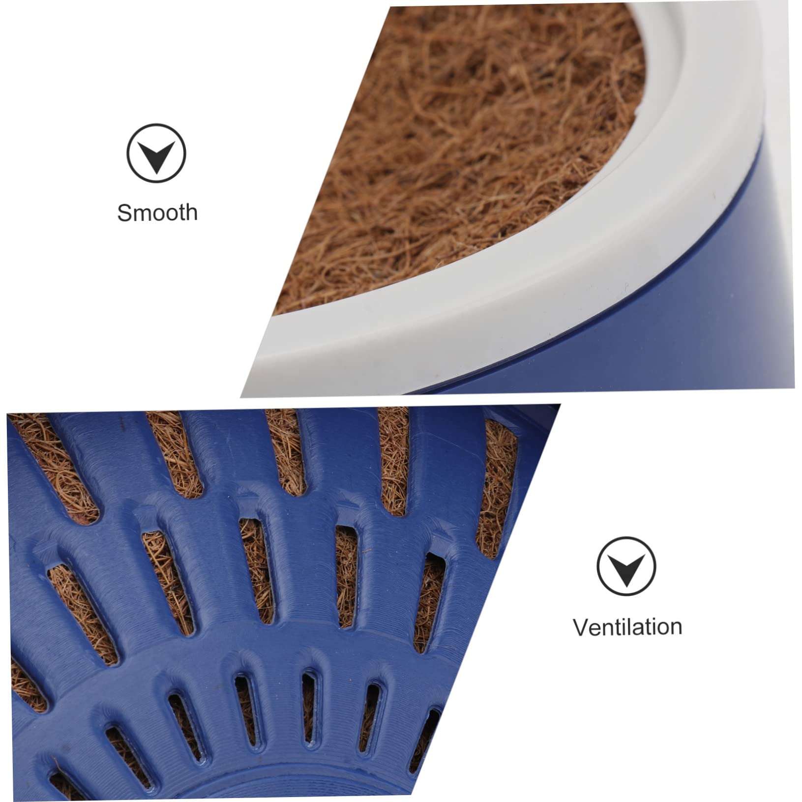 Set Di 2 Ciotole Nido D'ape In Plastica Per Uccelli, Con Tappetino, Per Piccioni, Quaglie E Uccellini, Colore Blu, Diametro 9,43 Cm