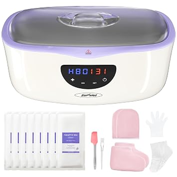 Purple Paraffin Wax Warmer Kit - Professional Large Capacity 4000ml Paraffin Wax Heater for Hand and Feet Moisturizing, Best Paraffin Wax Machine with Auto-time & Keep Warm Feature