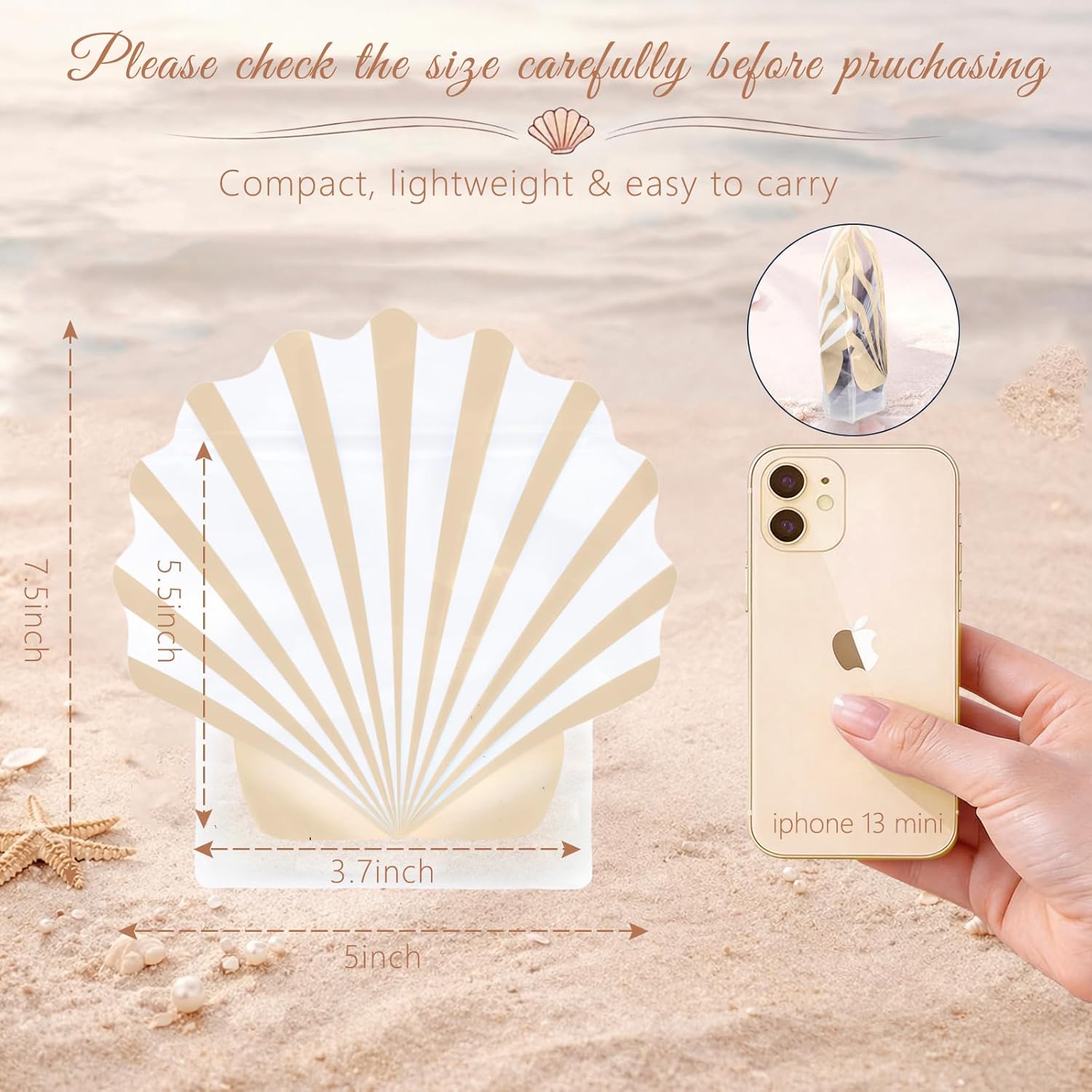 Luvlewen 20pcs Seashell Bags, Hangover Recovery Kit Bags, Beach Party Favor Bags image 5