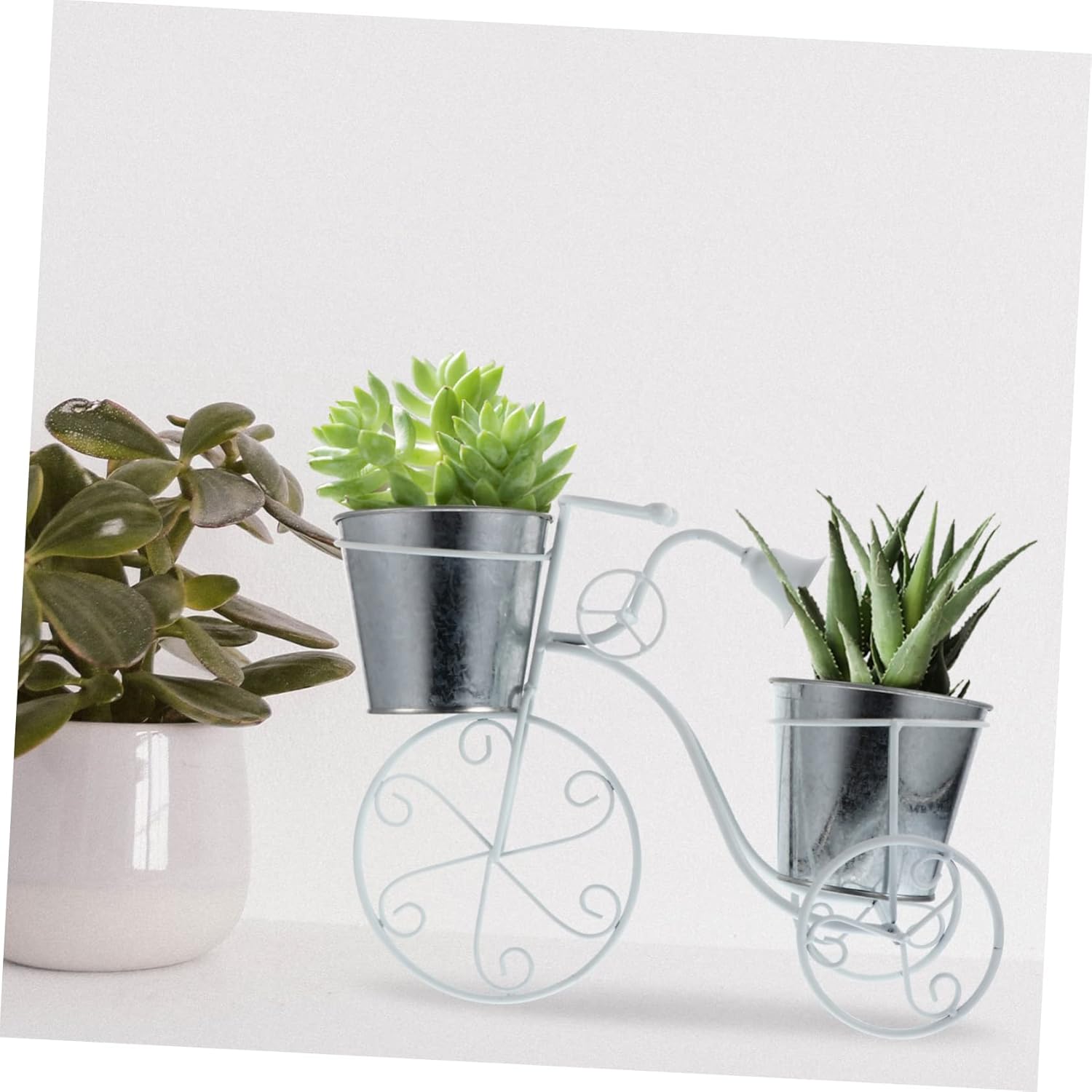 BESTonZON 1pc Bicycle Stand Houseplants Indoor Outside Planter Indoor Pot Potted Plant Stand Gardening Pot Holders Metal Tricycle Plant Stand Bike Shape Flowerpot Holder Shelf