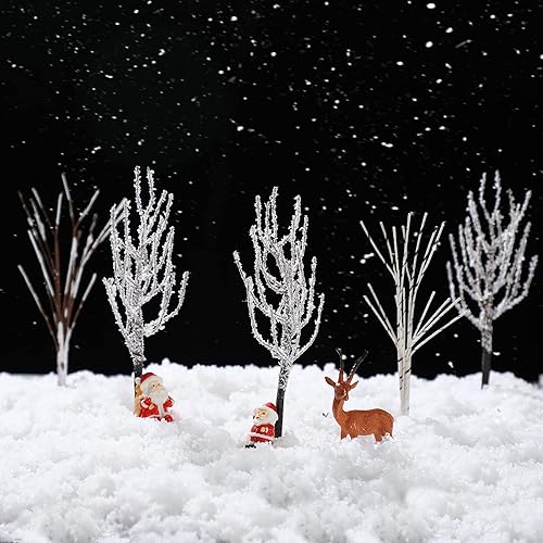 Miniatura 3 de 7 árboles de pueblo de Navidad y exhibición, ramas de bayas artificiales, árboles cubiertos de nieve para decoración de fiestas de invierno