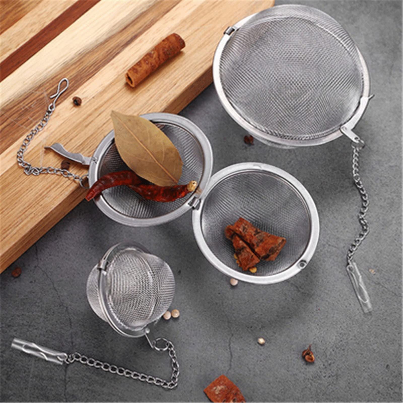 Colador de té de acero inoxidable, bandeja de tetera, colador de té de especias, accesorios de cocina, juego de té (7 cm)