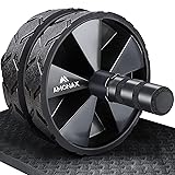 Amonax Roue Abdominale Convertible, Ab Roller Wheel, Roulette Abdominaux Exercice pour Abdominaux, Roue de Fitness pour Musculation Sport Maison Materiel pour Homme Femme Noir