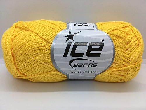 Hilo de bambú de algodón amarillo, 1.76 oz, 153 yardas, peso #2 (deportivo, fino) - #41444