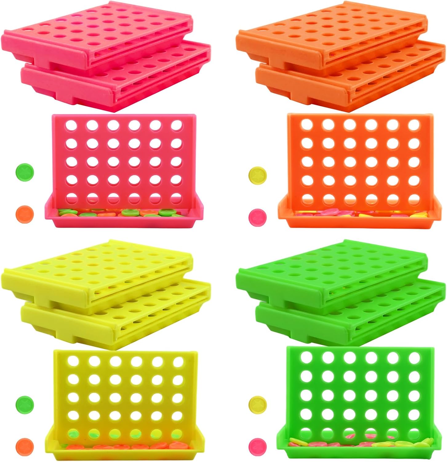Mini 4 in a Row Game, Pack of 12 Pack Birthday Party Favors for Kids Age 4-12, Mini Connect 4 Bulk for Goodie Bags Classroom Rewards Pinata Fillers & Birthday Return Gifts(12-Pack)