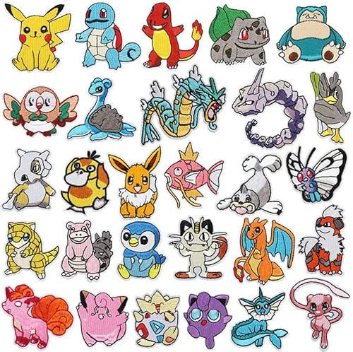 Iron On Patches For Clothing,28 Pieces Embroidered Applique Patches Anime Patches,Sew On Repair Patches Fabric Repair Patches For Kids Adult Clothes Jeans Jackets Hats Shoes Backpacks #TOP16