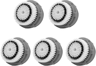 LSQtronics Normal skin Facial Brush Heads for Clarisonic. Face Cleansing Brush Heads for Daily Skin Care. Compatible with Clarisonic MIA, MIA 2, ARIA, PRO and PLUS Cleansing Systems. (5-Pack Normal skin Brush Head)