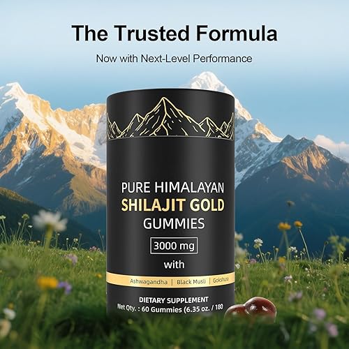 Miniatura 2 de Gomitas Shilajit puras del Himalaya Shilajit, ricas en Ashwagandha, Gokshura, ácido fúlvico y más de 85 minerales traza, adecuadas para hombres y