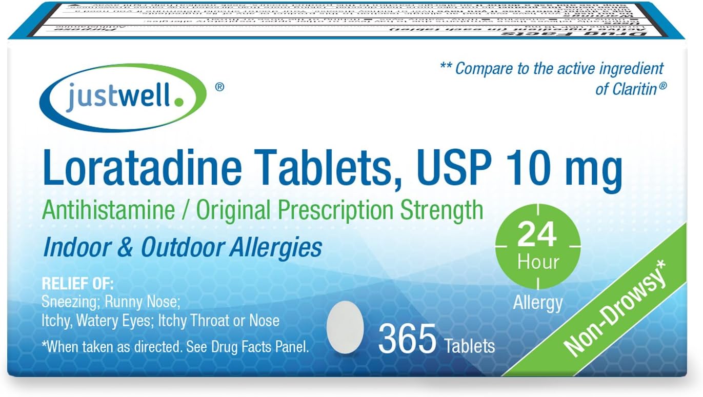 Just Well Loratadine USP, 10mg, Indoor and Outdoor Allergies, 365 Count