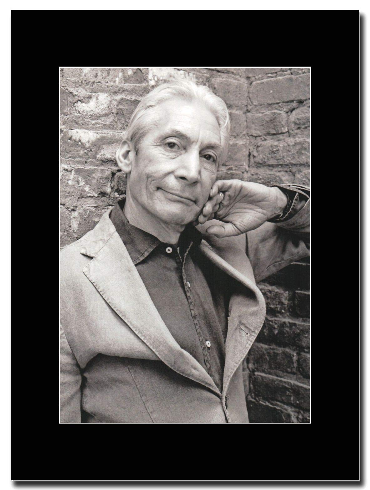 gasolinerainbows - The Rolling Stones - Cheeky Chap Charlie Watts - Matted Mounted Magazine Promotional Artwork on a Black Mount