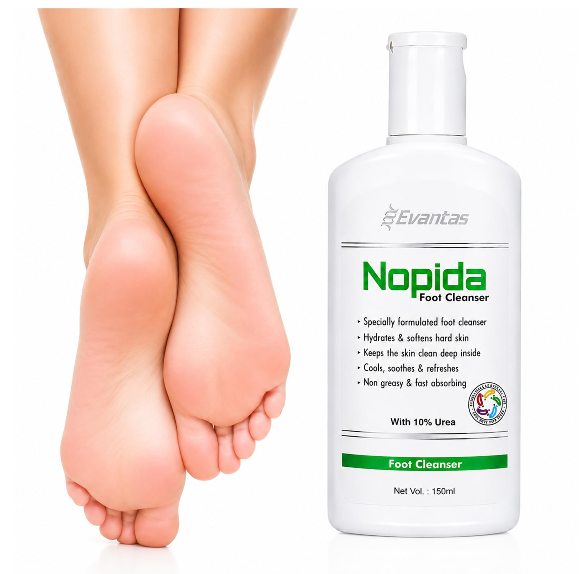 Nopida Foot Cleanser with 10% Urea, Non-Greasy Moisturising Lotion, 150ml-image-16