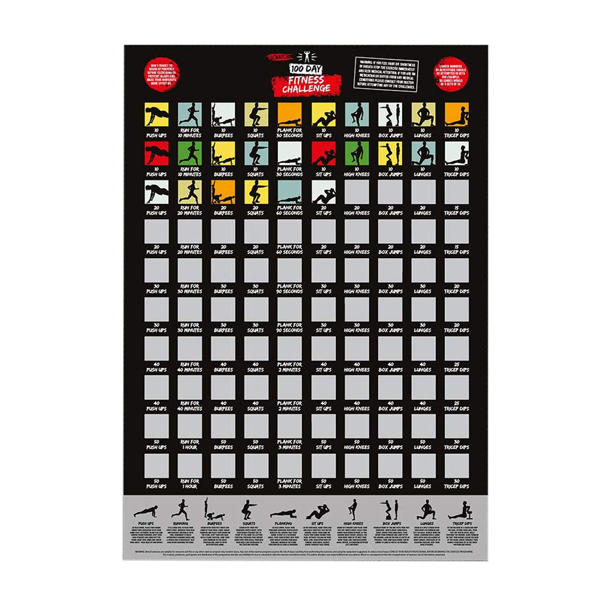 #Winning Black A2 Scratch Off Wall Poster (Fitness Challenge)