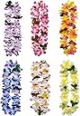 FreshDear 6 Counts Hawaiian Leis Bulk,leis for luau party,hawaiian leis for adults,beach party favors for adults,Summer Beach Vacation,Theme Party Decorations