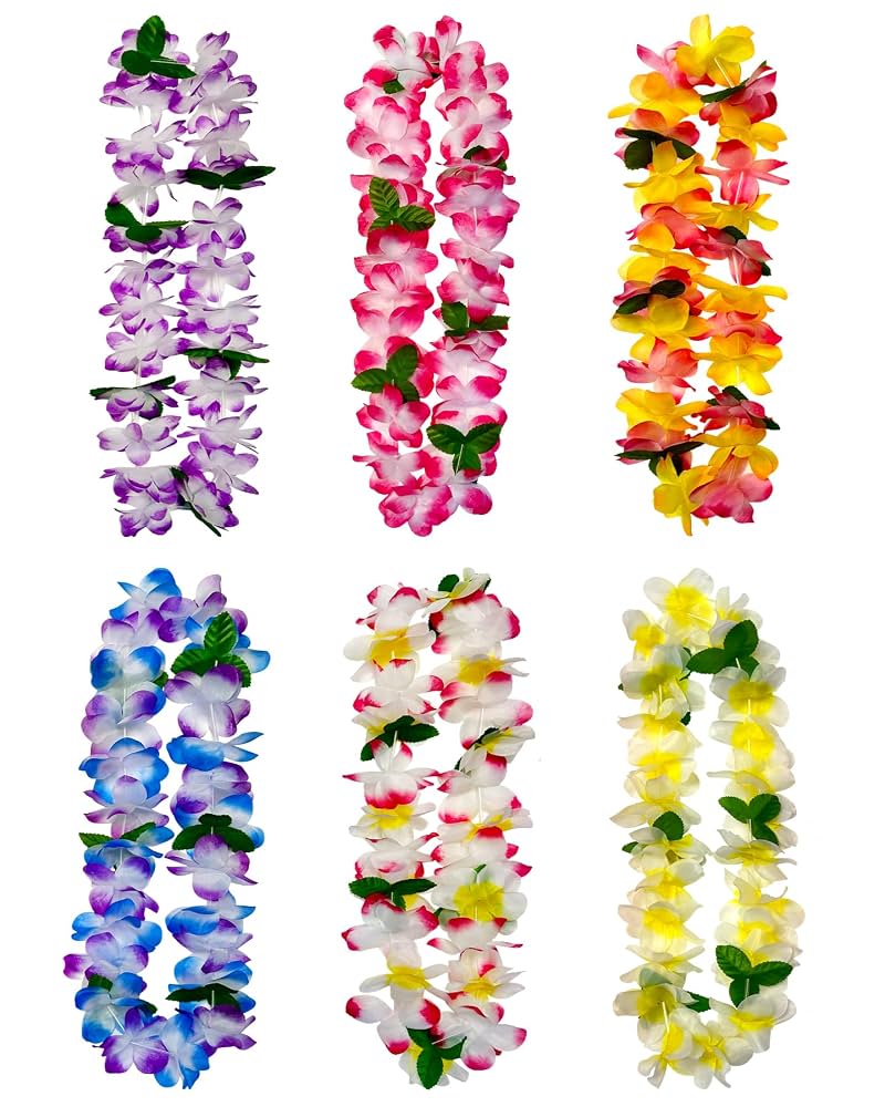 36 Hawaiian Leis Blumenketten Lila - 104cm Tropische Halsketten Für Luau Party - Hawaii Dekoration