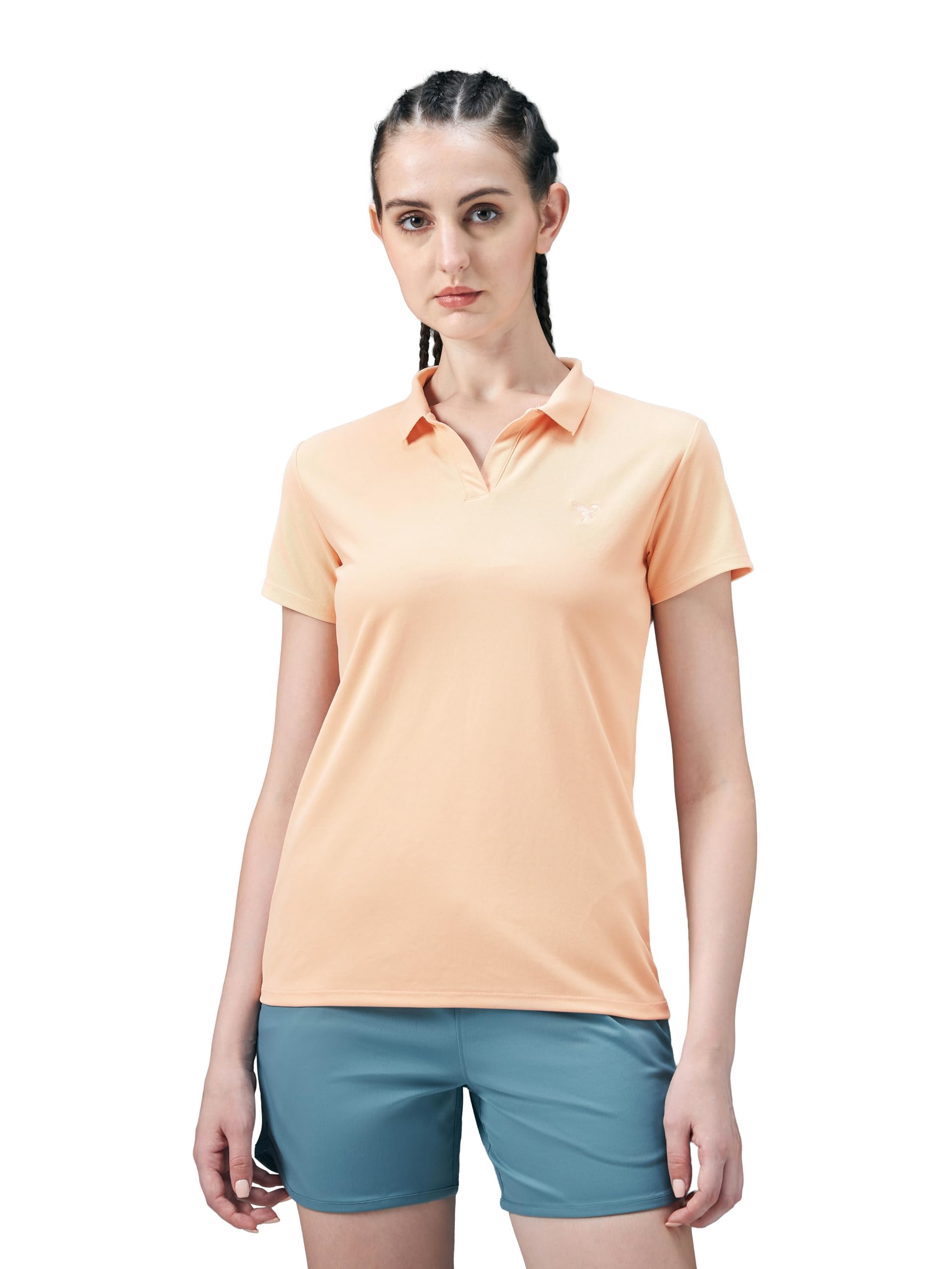 technosport Women's Slim Fit Half Sleeve Polo T-Shirt with Matpiq for Regular Use-picture-14