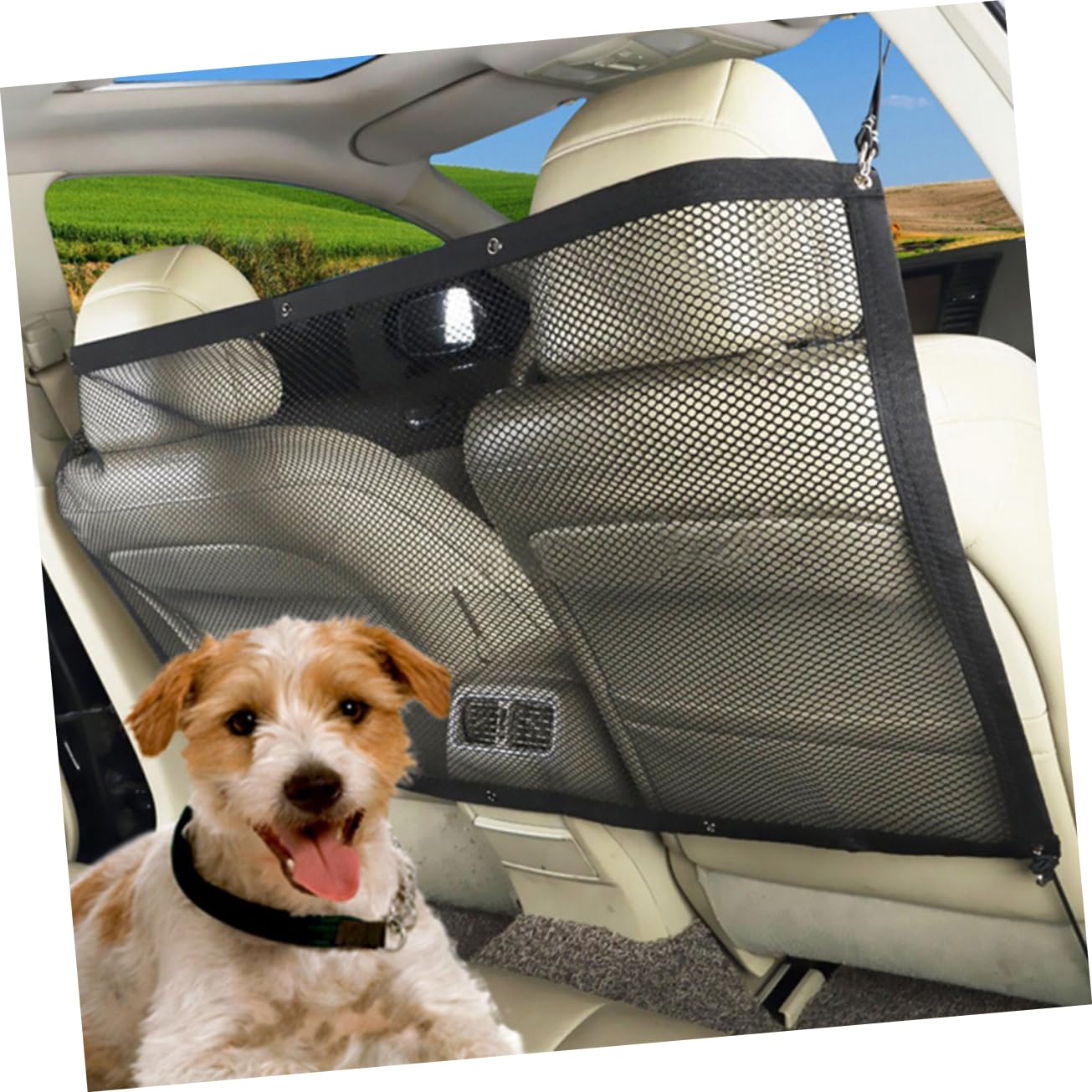 GALPADA Separation Net Pet Protector for Vehicle Pressure Mounted Pet Travel Barrier for Cars Easy Installation Activity Area Safe