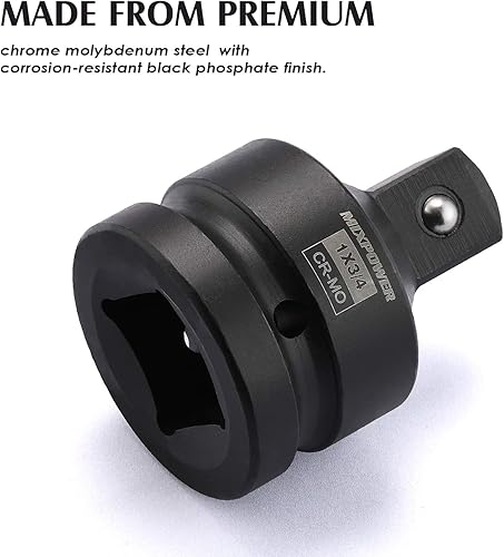 Miniatura 5 de MIXPOWER Juego de adaptador y reductor de llaves de impacto de 8 piezas, 14" 38" 12" 34" 1" para conversiones de destornilladores de impacto, juego
