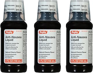 Rugby Anti-Nausea Liquid - Upset Stomach Relief for Adults and Kids - Natural Cherry Flavor - 4 Fl Oz (3-Pack)