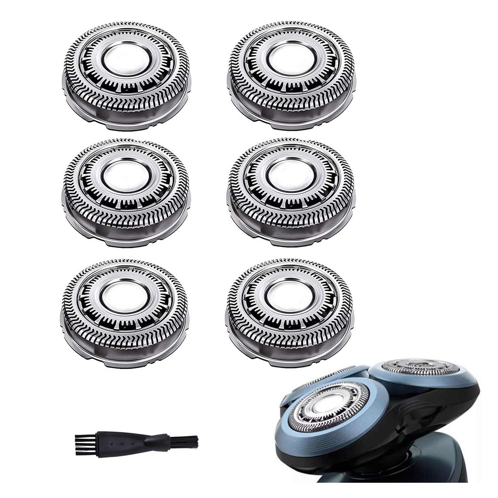 Gleway SH60/72 Replacement Heads Compatible with Philips Electric Shaver Series 6000, SH60 Replacement Blades Razor Heads for Shaver S6810/82, S6850/