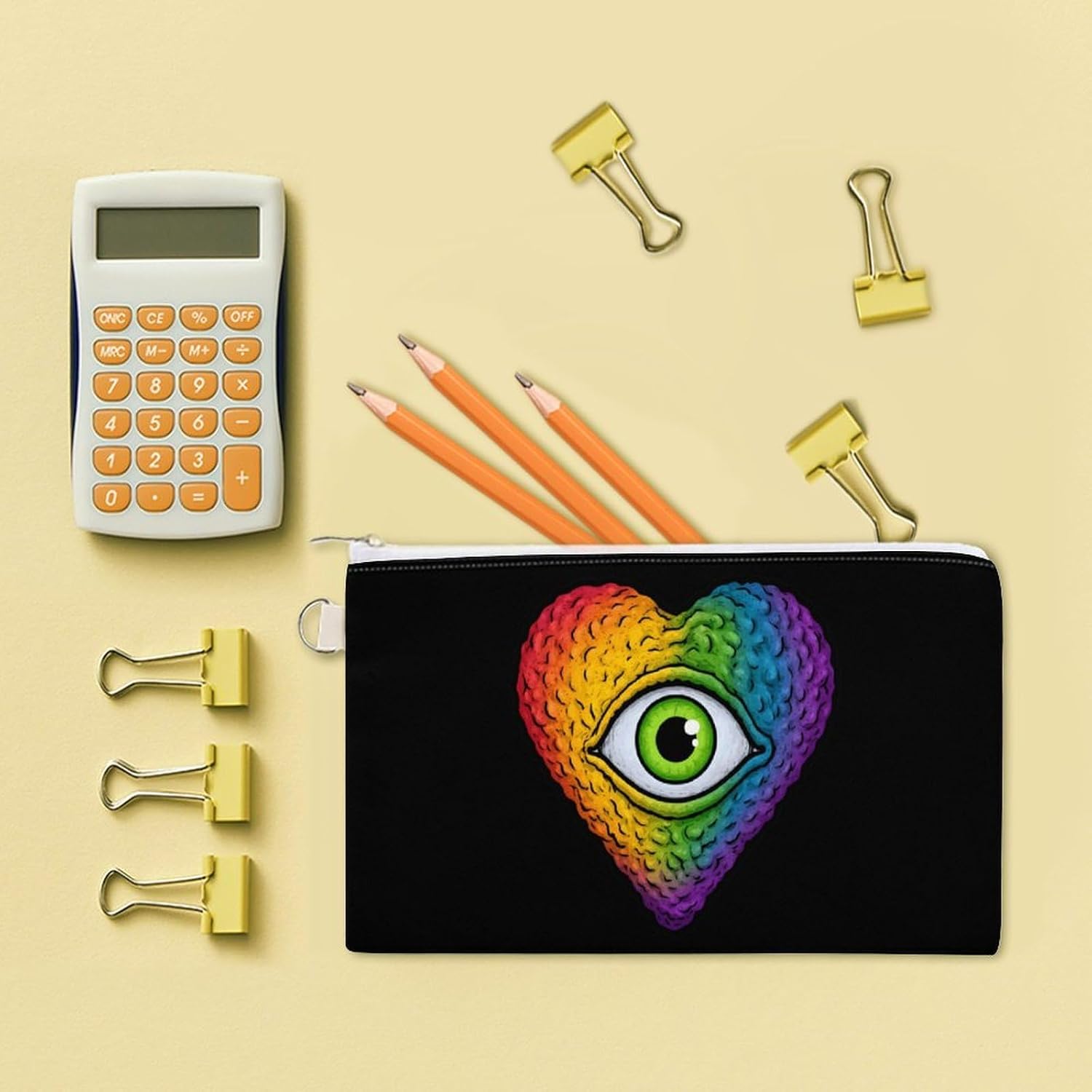 Rainbow Heart All-Seeing Eye Coin Purse Change Purse Pouch Wallet