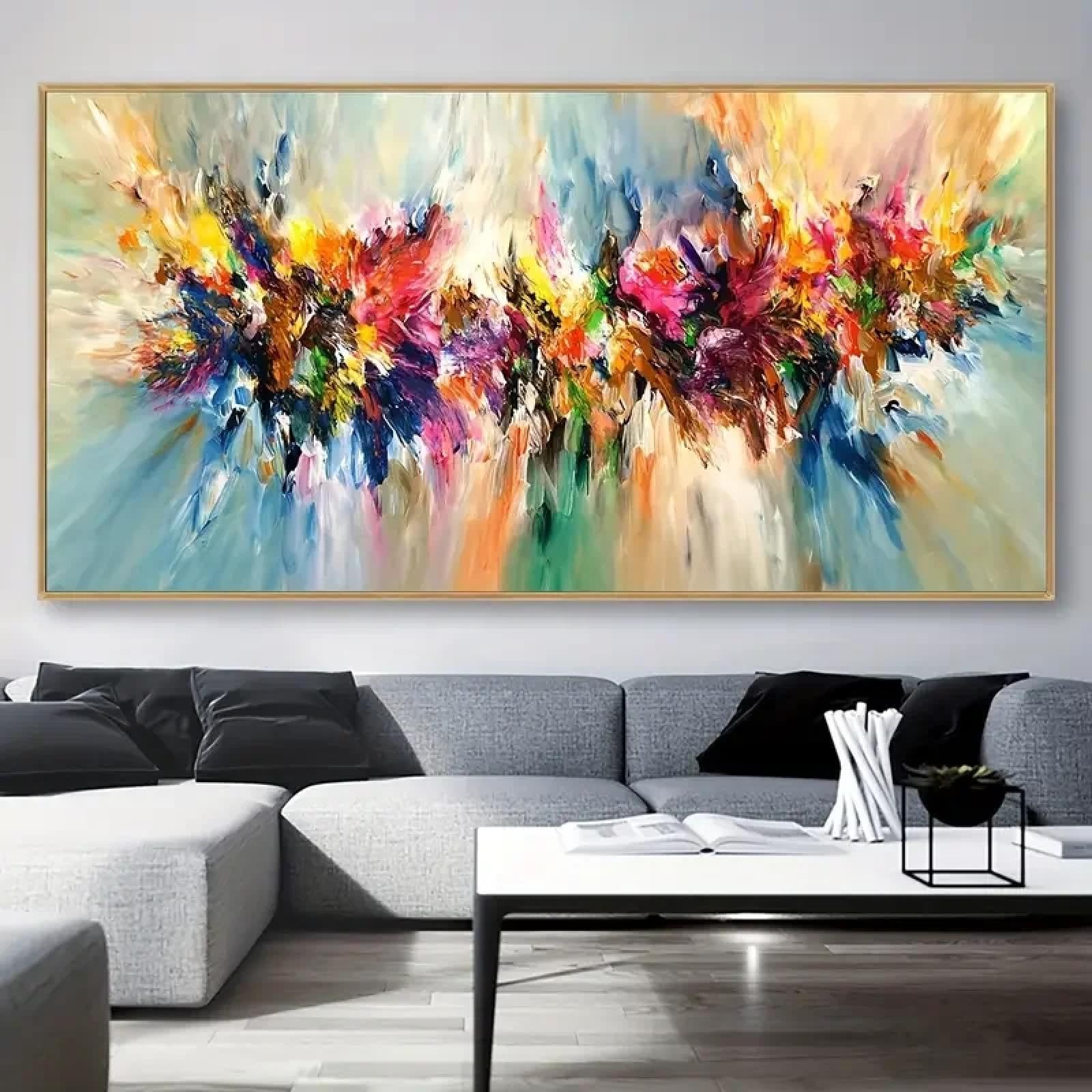 Affiche sur toile abstraite colorée dsdsgog 75x150cm pour salon - 8
