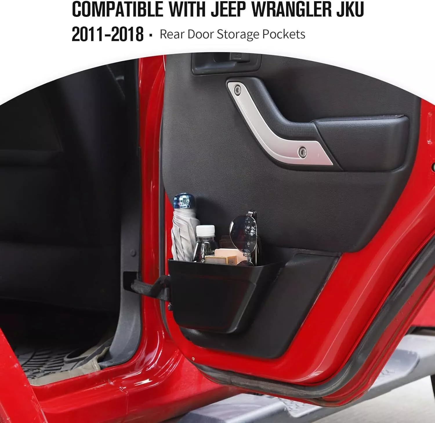 Tasca Porta Posteriore Tasche portaoggetti Organizer Box per Jeep Wrangler JK JKU 2011-2018 4 Porte, Accessori Interni