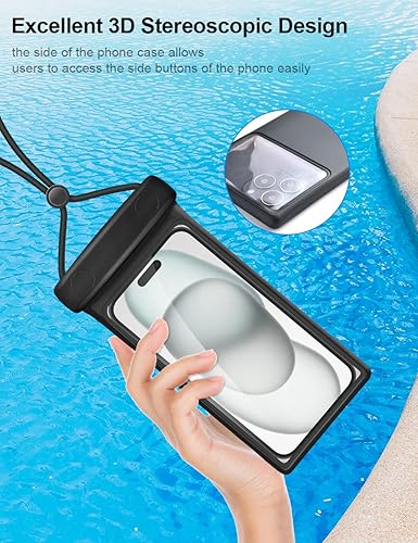 Miniatura 2 de wellhouse Bolsa impermeable para teléfono, funda impermeable para iPhone 16 15 14 13 Pro Max XS Samsung, IPX8 3D bolsa seca para teléfono celular