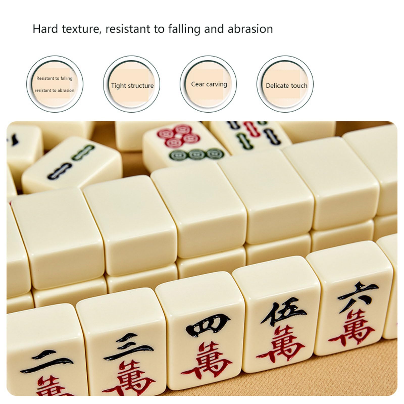 Traditionelles Chinesisches Mahjong-Set,Mahjong Brettspiel,144 Majong Spielsteine mit Box,Klassische Brettspiele,Mahjong Set Mit Arabischen Ziffern,für Familie Reise Familie Freunde Partyspiel
