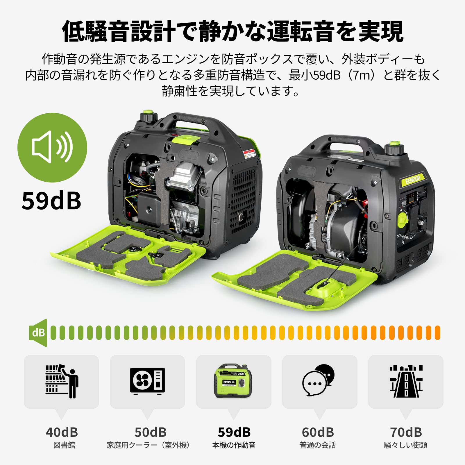 4/4EENOUR インバーター発電機 DK3000is 定格出力3.0kVA ガソリン /（8J）