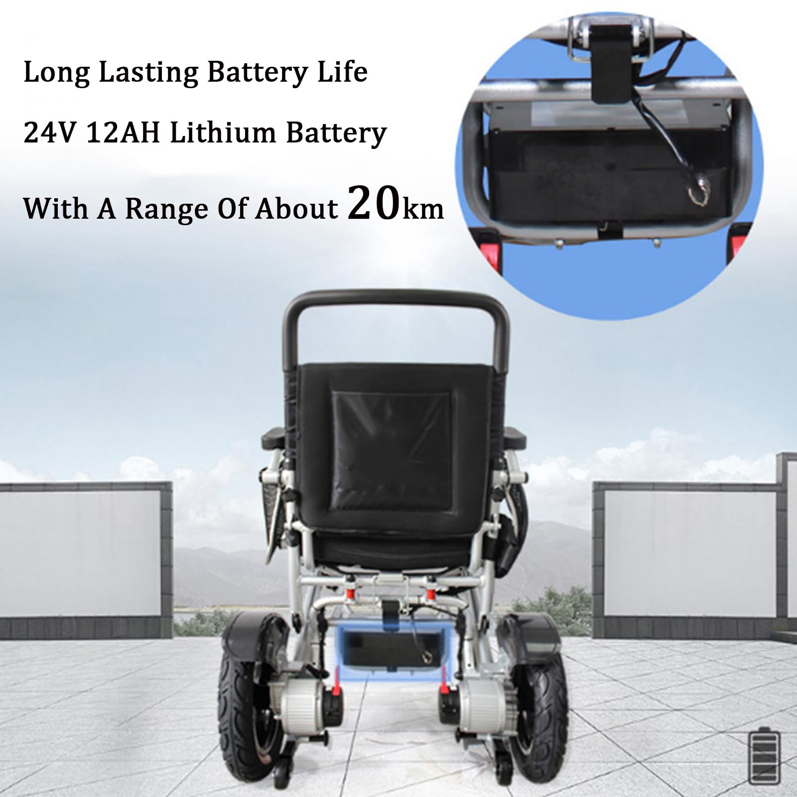 DYNAMISM Nuevas sillas de Ruedas eléctricas para Adultos, Silla de Ruedas Plegable Ligera de 24 kg, Motores duales de 250 W, Controladores duales, Modos duales (eléctrico/Manual),Silver