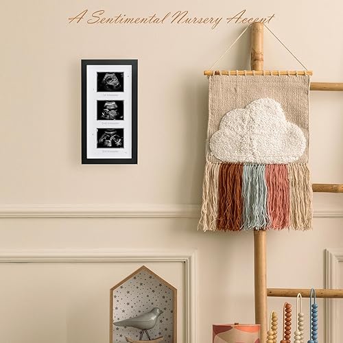 Miniatura 2 de HAMUIERS Marco de fotos de ultrasonido  Marco de triple ecograma para la futura mamá  Decoración de álbum de fotos de embarazo  Artículos esenciales