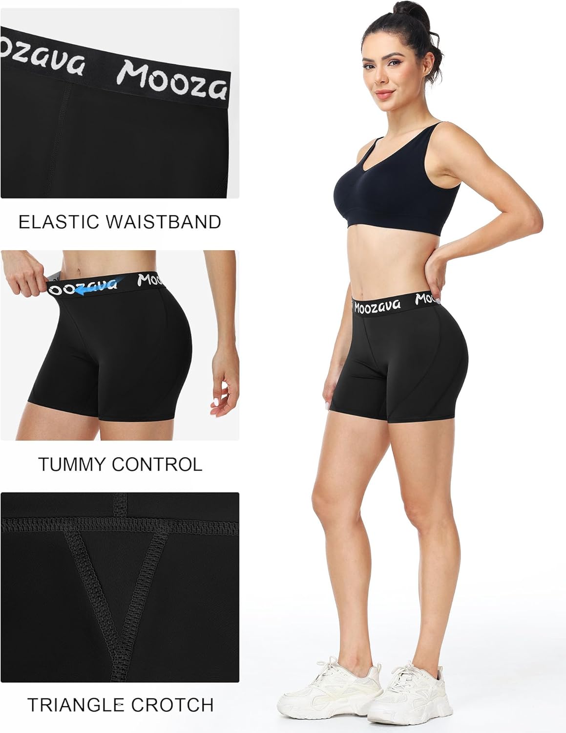 Moozava Women's Volleyball Shorts - 3"/5"/8" Compression Spandex Shorts for Biker Workout Yoga Athletic Running Cheer Dance - Image 3