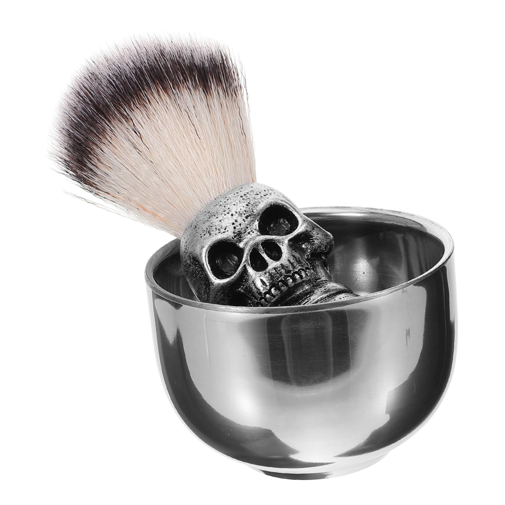 Ipetboom 4 Ensembles Ensemble D'outils De Toilettage Toilettes Homme Rasoir Gel Pour Trousse Brosse à à Raser Paysage Masculin Bol Pro Distributeur Silver Acier Inoxydable
