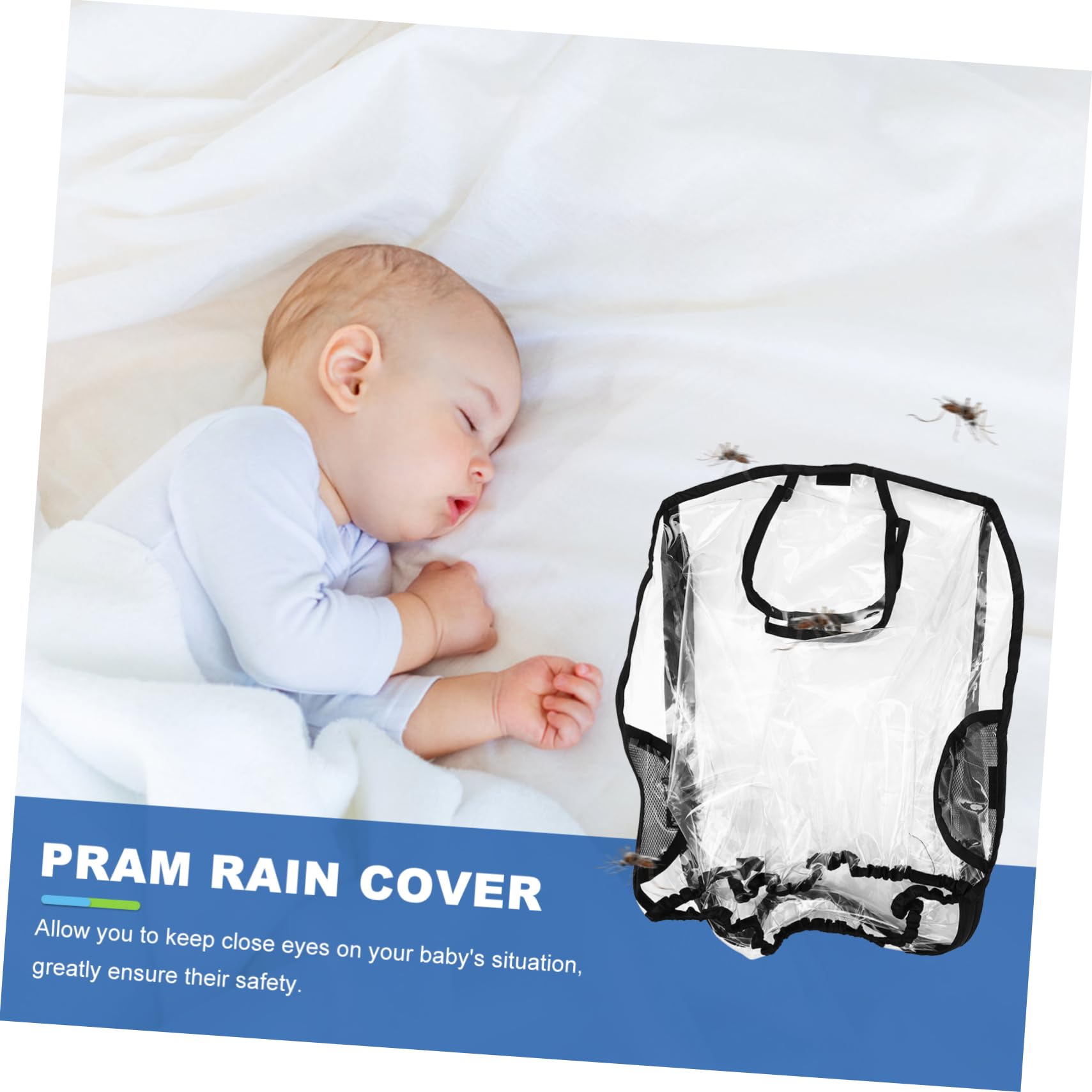 ULDIGI Stroller Rain Cover Shield for Outdoor Use Universal Fit for Baby Pram Windproof Easy to Store for Weather
