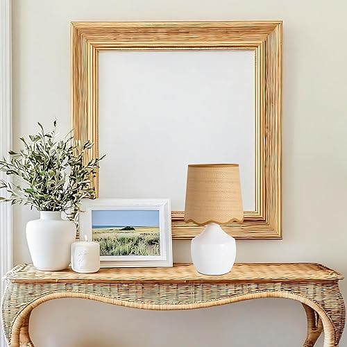 Miniatura 5 de Lámpara de mesa de cerámica de ratán bohemio, pequeña lámpara de mesa de noche de cerámica blanca con pantalla tejida rústica, lámparas de