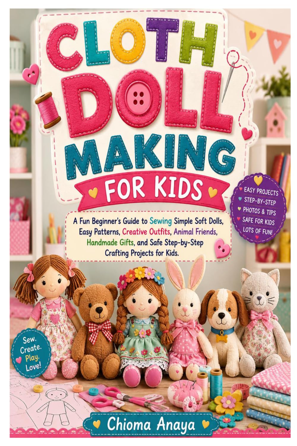 Cloth Doll Making for Kids: A Fun Beginner's Guide to Sewing Simple Soft Dolls, Easy Patterns, Creative Outfits, Animal Friends, Handmade Gifts, and Safe Step-by-Step Crafting Projects for Kids