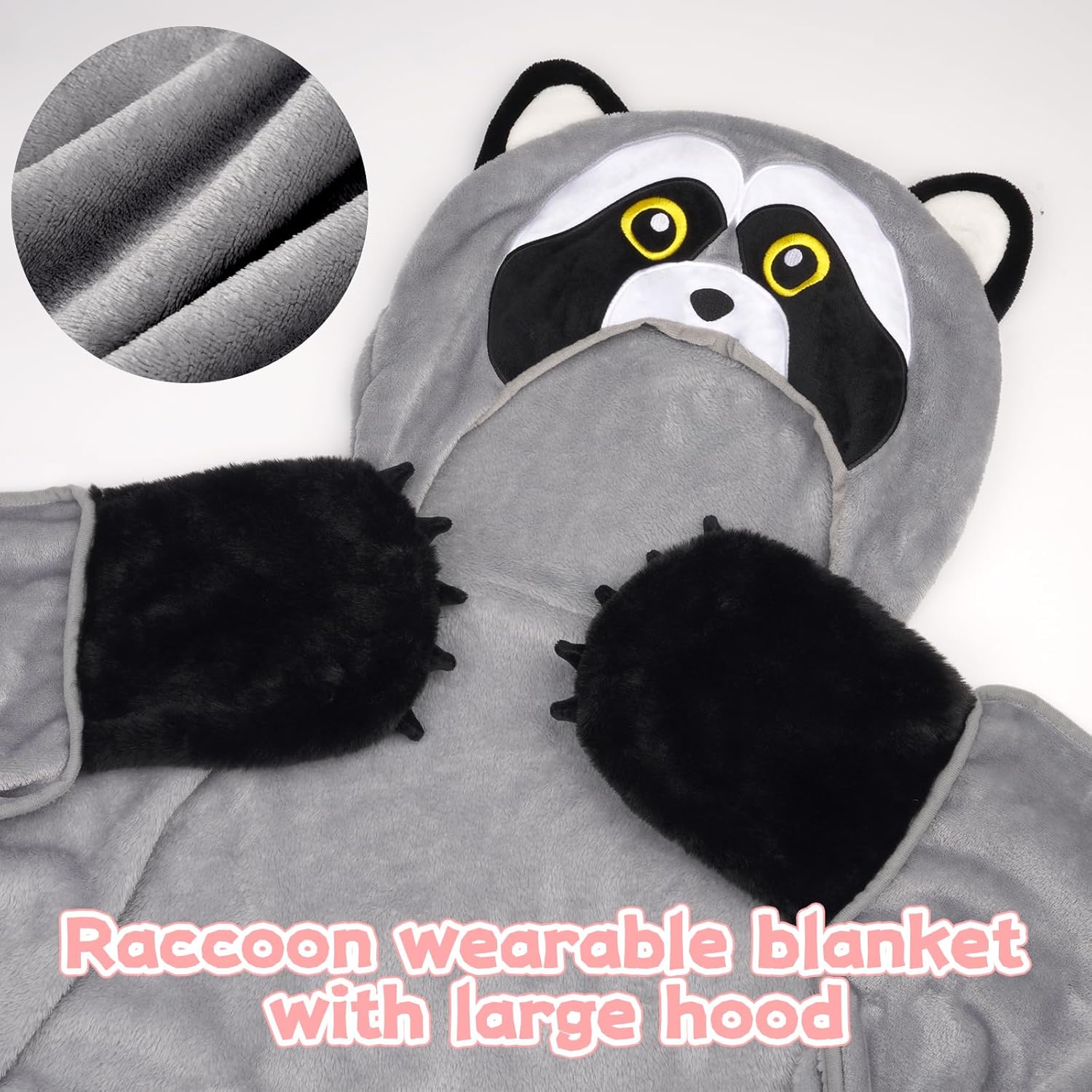 Wearable Hooded Blanket for Women Men, Soft Warm Cozy Plush Flannel Poncho Blanket Cape, Throw Cloak Valentine Day Gifts - Image 2