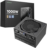 Vista 12 de Vetroo Fuente de alimentación blanca de 1000W ATX 3.1 Ready Dual PCIe 5.1, 80 Plus Gold totalmente modular, modo ecológico con ventilador FDB