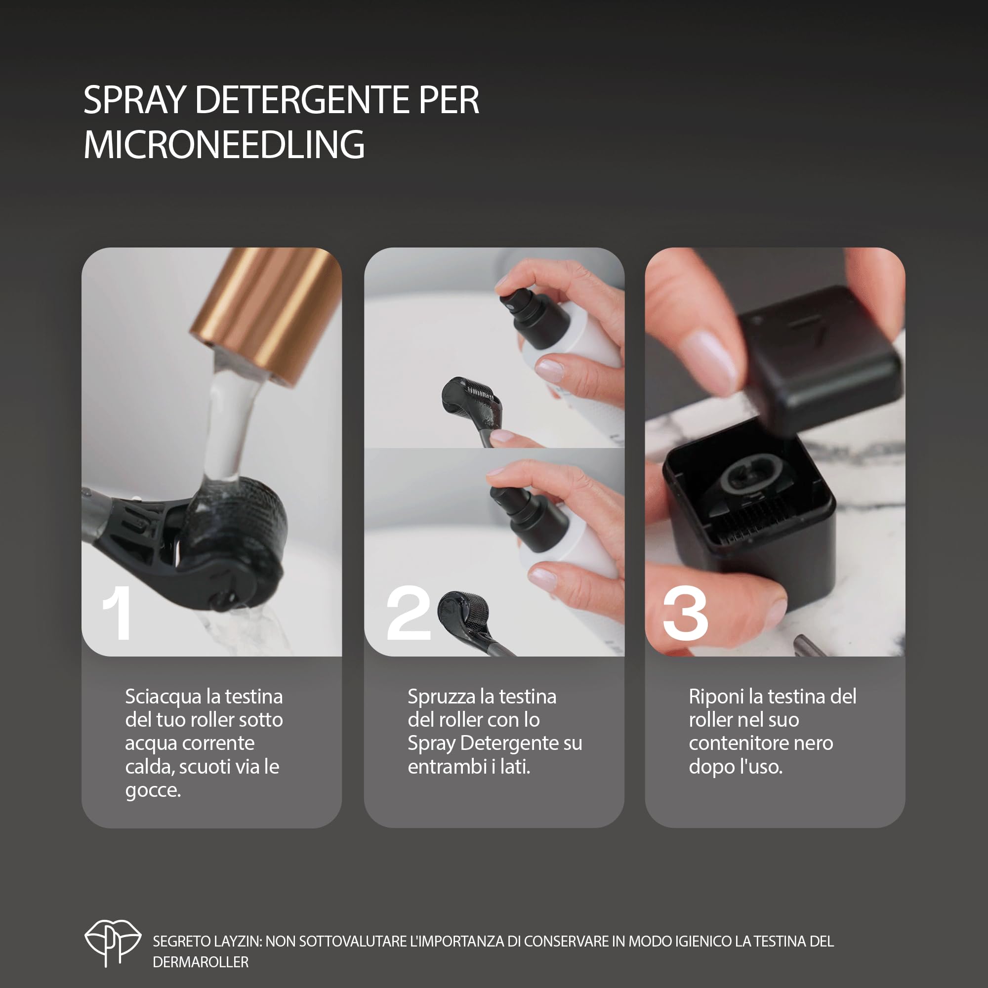 Cleansing Spray 200 ml per Microneedling – Pulizia igienica di Derma Roller & pelle – Spray pratico per dosaggio ottimale – Per uso domestico e routine skincare – Unisex