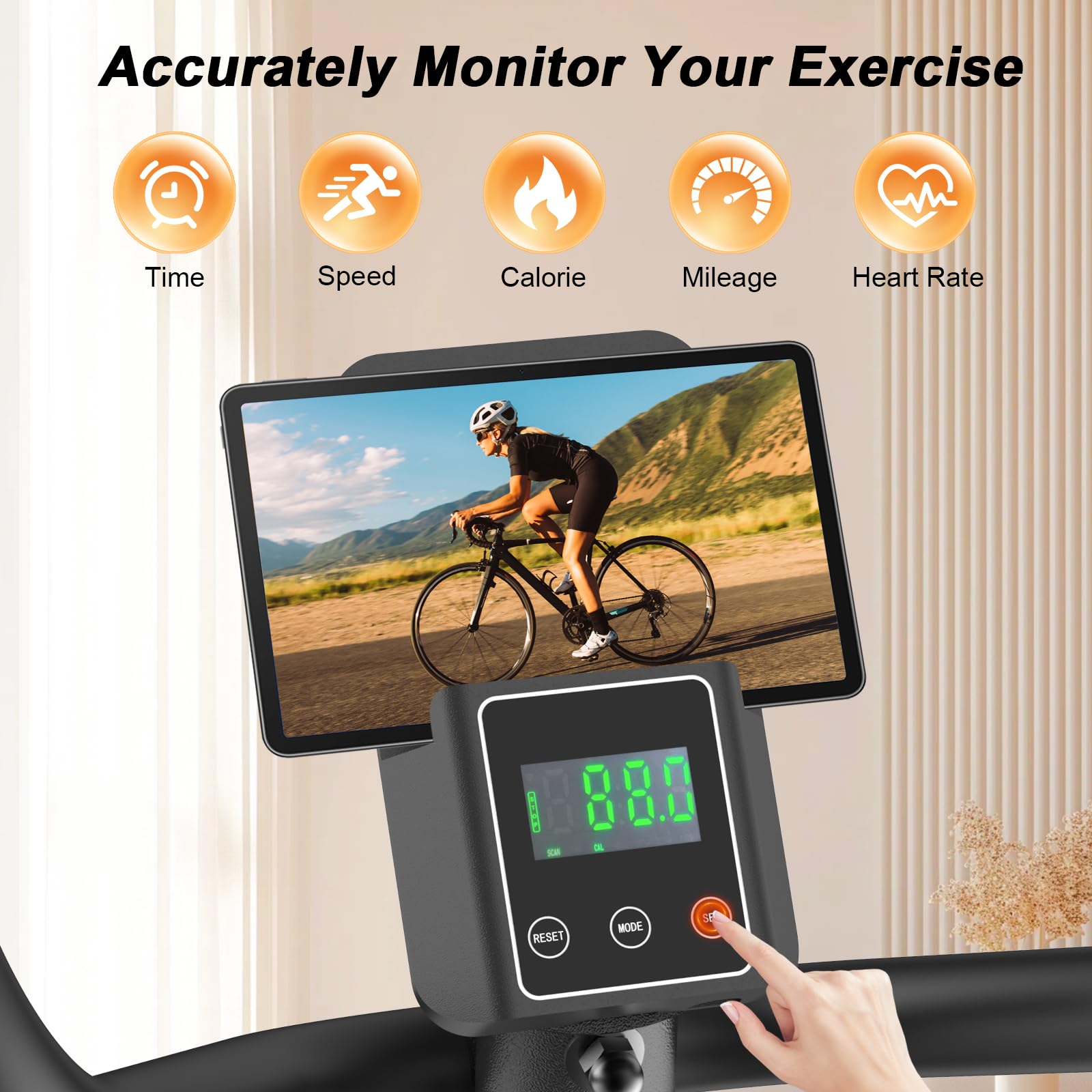 Dskeuzeew Liegeergometer für Zuhause mit verstellbaren Widerstandsstufen ergometer heimtrainer LCD-Display, Herzfrequenzsensoren und verstellbarer Rückenlehne 180 kg Belastbar