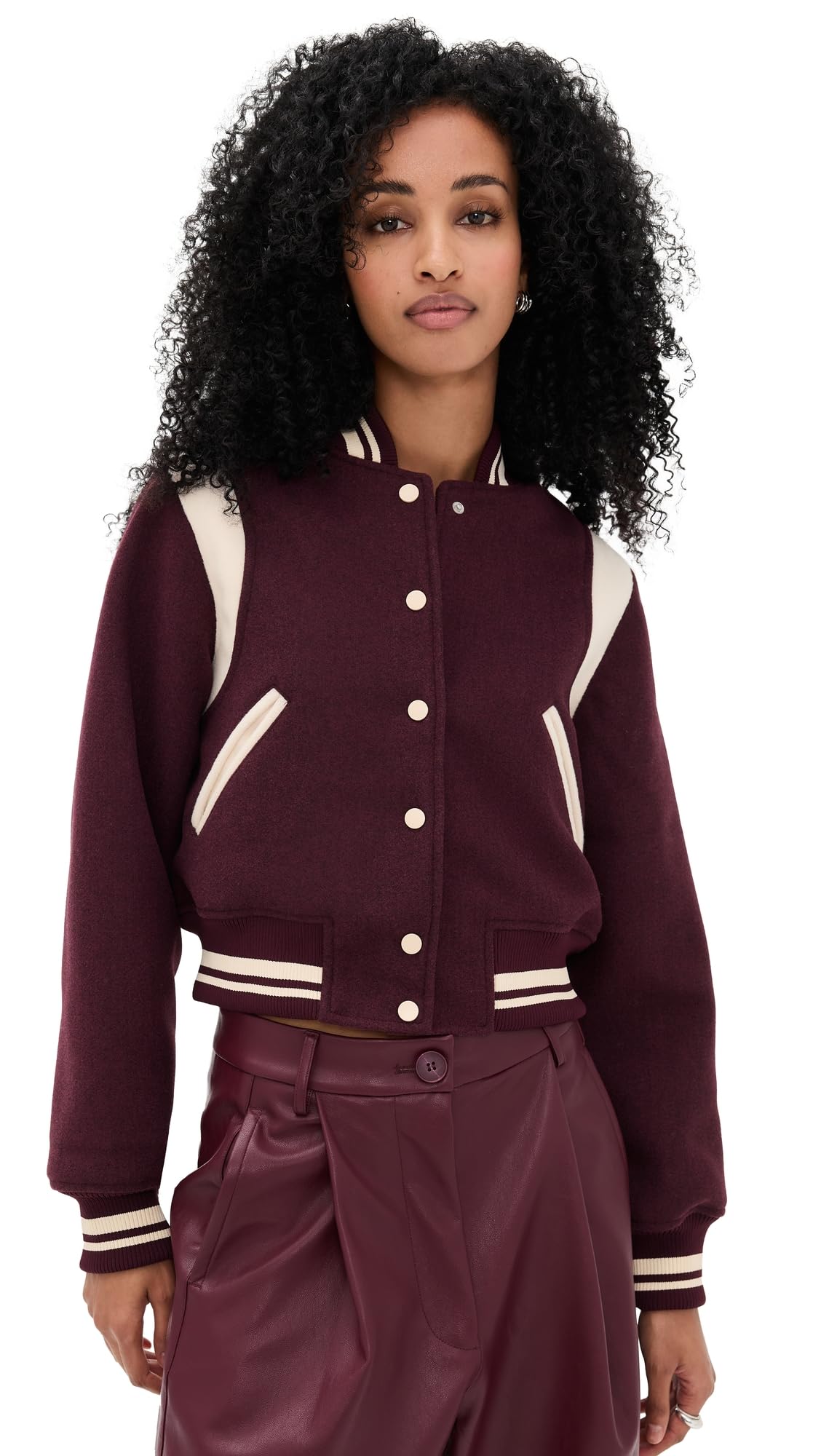 BLANKNYC womens Woven Varsity Bomber Jacket