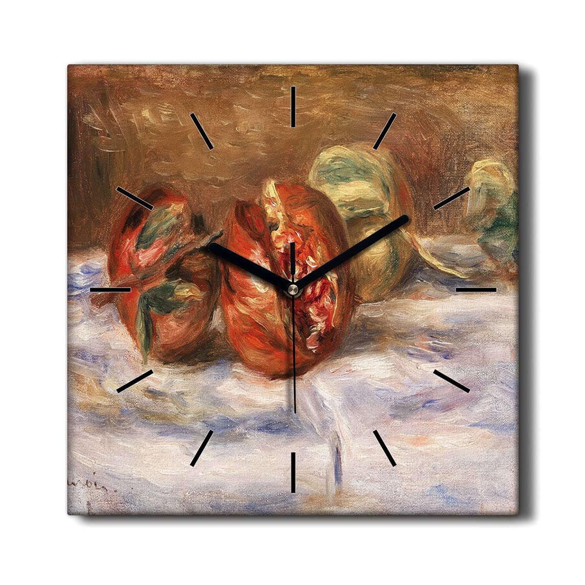 Horloge sans tic-tac en toile de 30cm pour un salon calme au design de grenade colorée